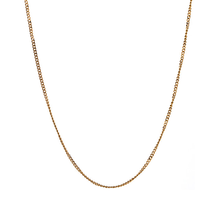 Casual Simple Style Solid Color Stainless Steel  18K Gold Plated Necklace