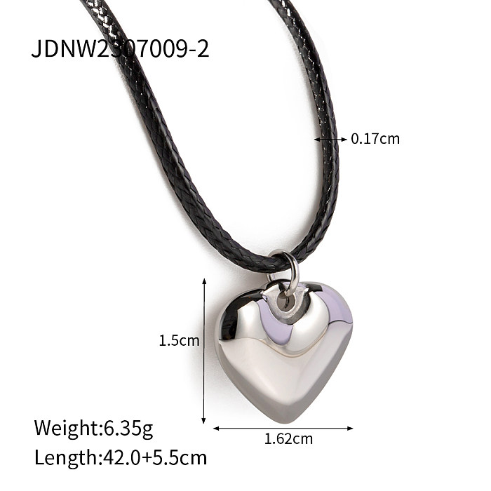 IG Style Heart Shape Stainless Steel  Plating 18K Gold Plated Pendant Necklace