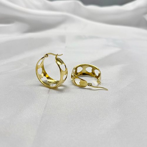 1 Paar lässige Streetwear-Ohrringe aus Edelstahl mit herzförmiger Beschichtung