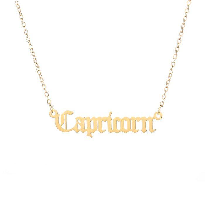 Mode 12 Konstellation Edelstahl Anhänger Jungfrau Gold Halskette
