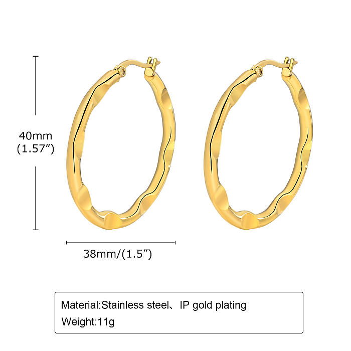 1 Pair Casual Classic Style Solid Color Stainless Steel  Earrings