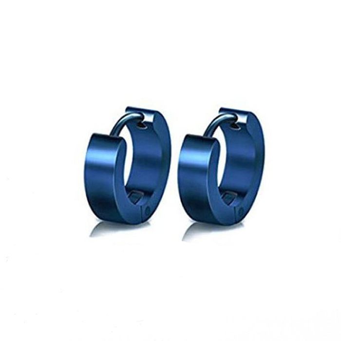 Einfache Kreis-Ohrringe mit Edelstahlbeschichtung, 1 Paar
