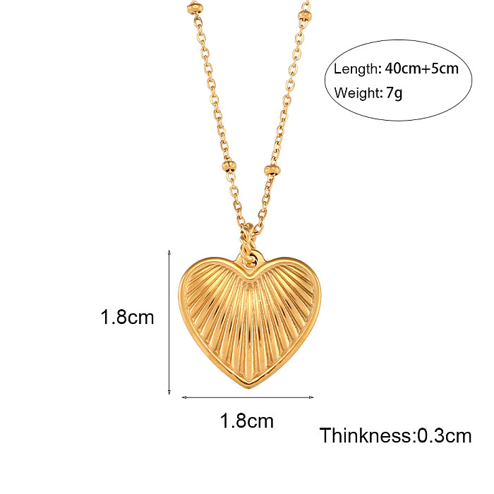 Retro Tortoise Sun Heart Shape Stainless Steel  Plating Gold Plated Necklace 1 Piece