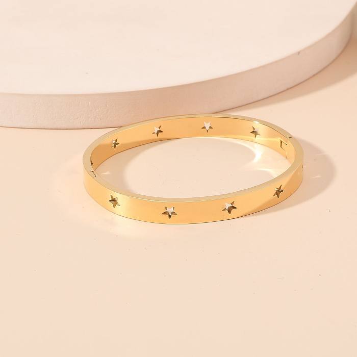 Bracelet en Zircon plaqué or 18 carats, Style classique Simple, trèfle à quatre feuilles, étoile, vente en gros
