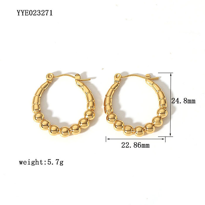 1 Paar französische Ohrringe aus Edelstahl mit 18-Karat-Vergoldung in C-Form