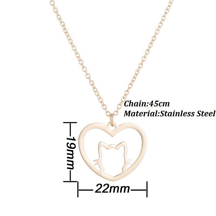 1 Piece Fashion Animal Moon Stainless Steel  Plating Pendant Necklace