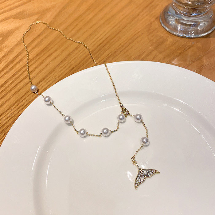 Fashion Round Heart Shape Stainless Steel Inlay Rhinestones Pendant Necklace 1 Piece