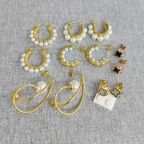 1 Pair Elegant Sweet Geometric Solid Color Polishing Plating Stainless Steel  Ear Studs