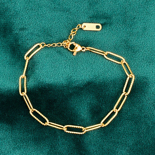 jewelry Simple 18K Gold Short Embossed Bracelet Wholesale Jewelry