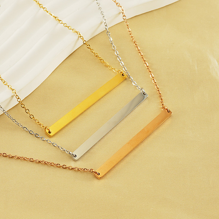 Collar chapado en oro de 18 quilates con revestimiento en capas de acero inoxidable de color sólido de estilo simple informal