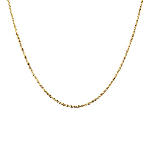 Simple Style Solid Color Stainless Steel  Plating Necklace