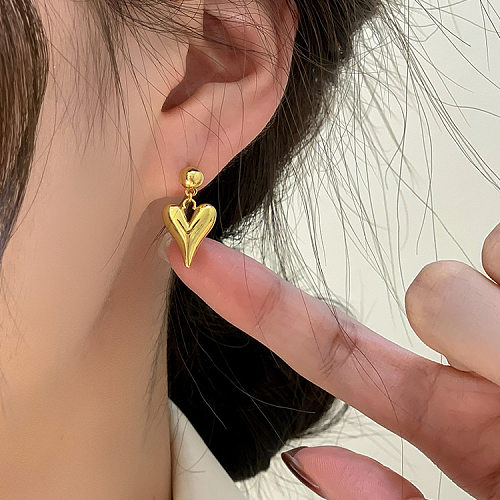 1 Paar Damen-Ohrringe aus Edelstahl mit süßer Herzform