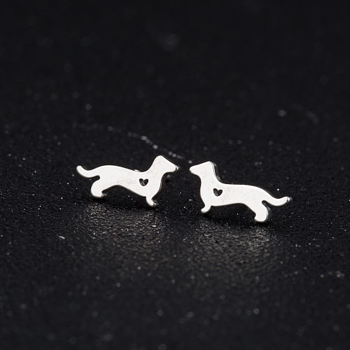 Fashion Dog Stainless Steel  Earrings Ear Studs Plating No Inlaid Stainless Steel  Earrings