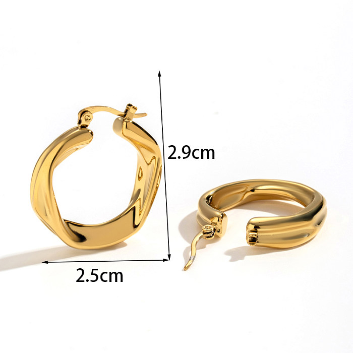 1 Pair Simple Style Round Plating Stainless Steel  18K Gold Plated Ear Studs