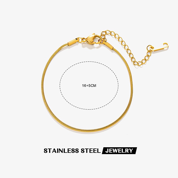 IG Style Simple Style Twist Stainless Steel 18K Gold Plated Bracelets In Bulk