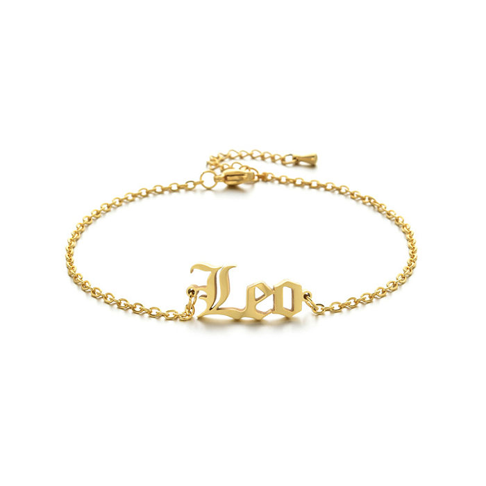 Simple Style Commute Constellation Stainless Steel Plating Gold Plated Bracelets