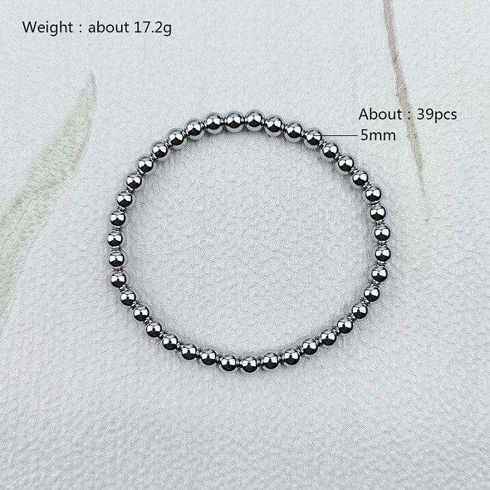 Simple Style Classic Style Round Stainless Steel Bracelets In Bulk