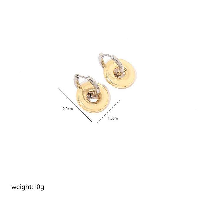 1 Pair Simple Style Geometric Polishing Plating Stainless Steel  18K Gold Plated Hoop Earrings