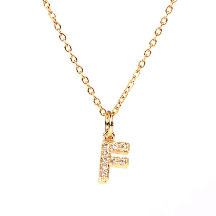 New Fashion 26 English Alphabet Pendant Necklace Diamond Clavicle Chain Wholesale
