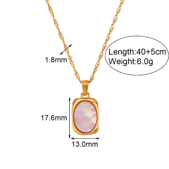 Fashion Oval Stainless Steel  Plating Shell Pendant Necklace
