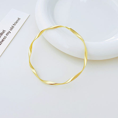 Retro Waves Stainless Steel Plating Bangle