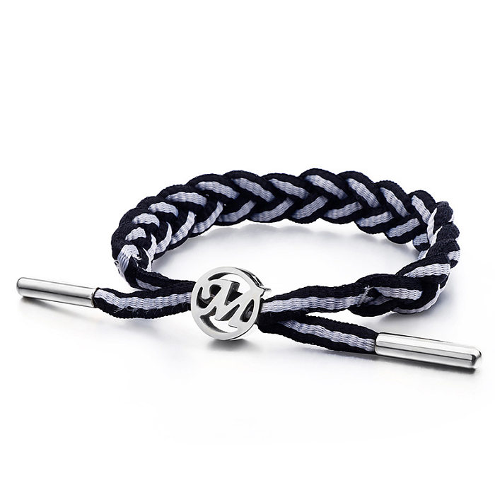 European And American Creative Hand-woven Letter M Stainless Steel Bracelet