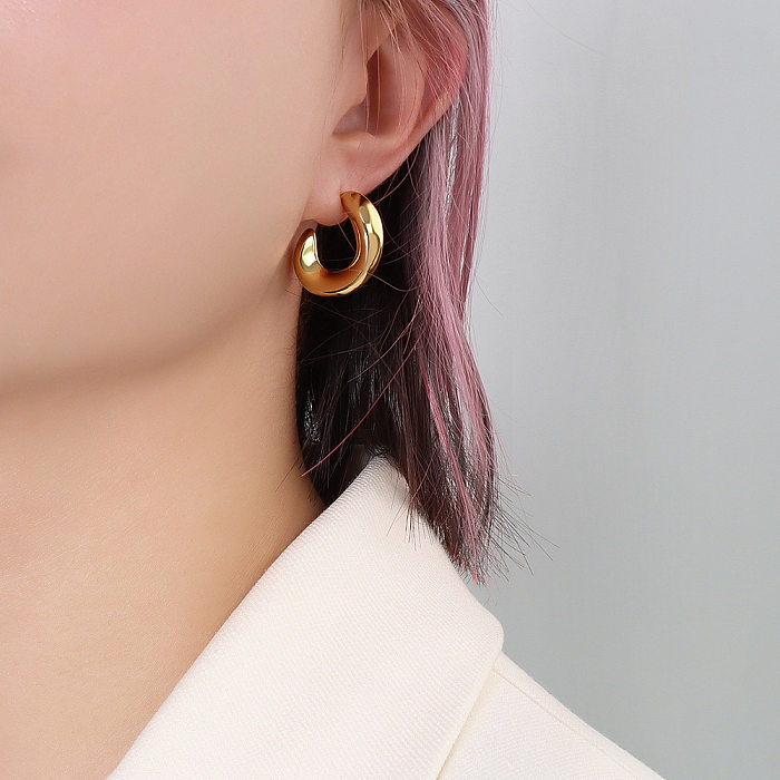 Wholesale Jewelry Geometric C-shaped Earrings Stainless Steel Earrings jewelry