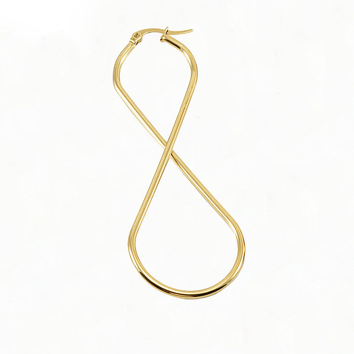 Simple Style 8 Number Stainless Steel  Drop Earrings Gold Plated Stainless Steel  Earrings