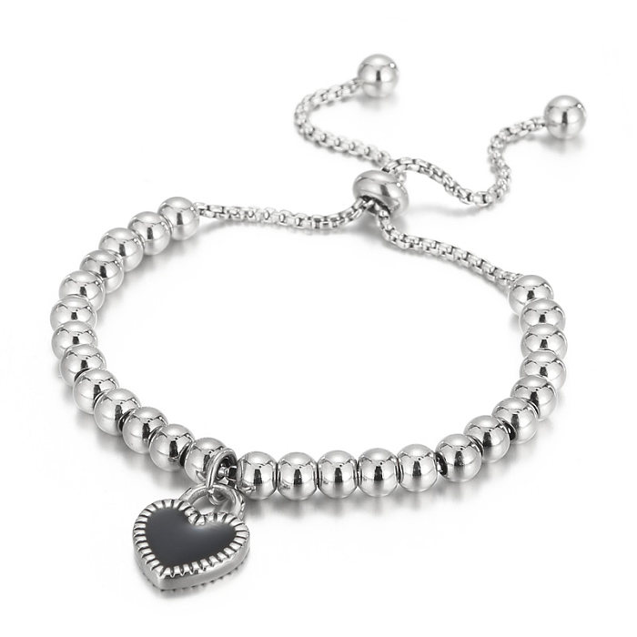 Sweet Heart Shape Titanium Steel Plating Bracelets