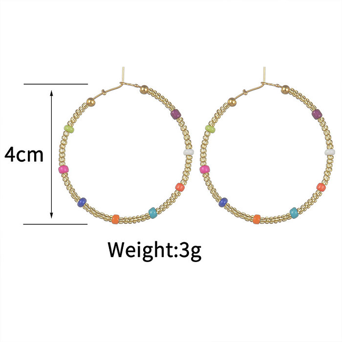 1 Paar schlichte, runde, mit Perlen überzogene Edelstahl-Ohrringe mit 14-Karat-Vergoldung