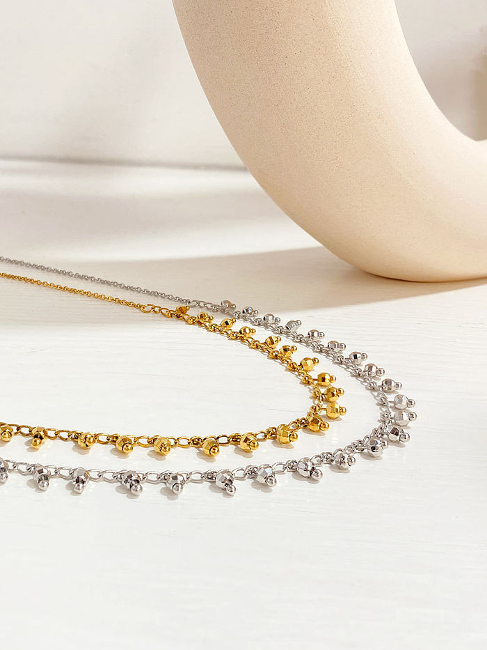 Einfache, geometrische Halskette aus Edelstahl im klassischen Stil in großen Mengen