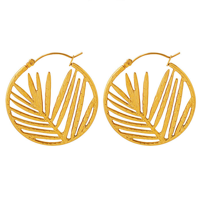 Fashion Bamboo Stainless Steel Plating Hollow Out Earrings 1 Pair