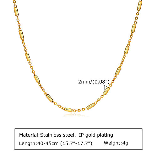Collar chapado en oro de acero inoxidable 18K de color sólido de estilo simple al por mayor