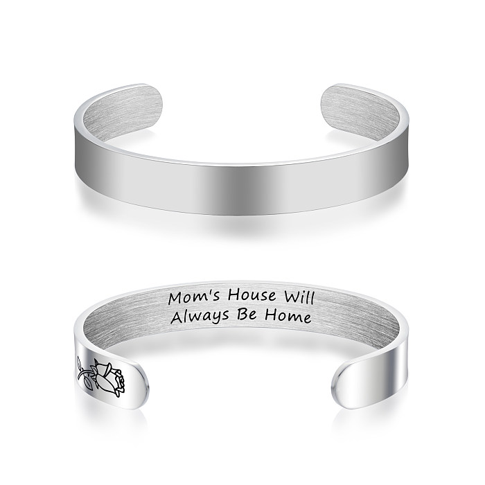 Simple Style Classic Style Letter Stainless Steel Titanium Steel Bangle In Bulk