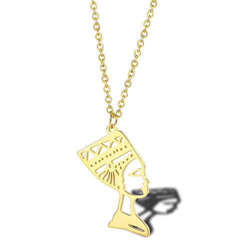Simple Creative Hollow Stainless Steel  Egyptian Pharaoh Necklace Wholesale jewelry