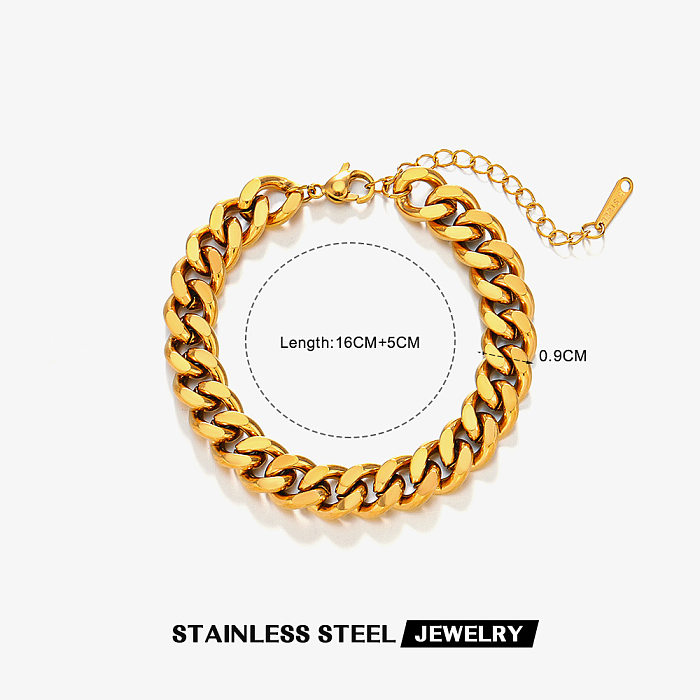 Rock Streetwear Geometric Stainless Steel Plating Bracelets