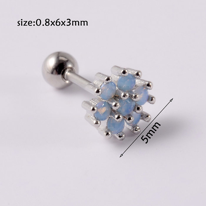 Simple Style Moon Bow Knot Stainless Steel  Plastic Inlay Artificial Diamond Ear Studs 1 Piece