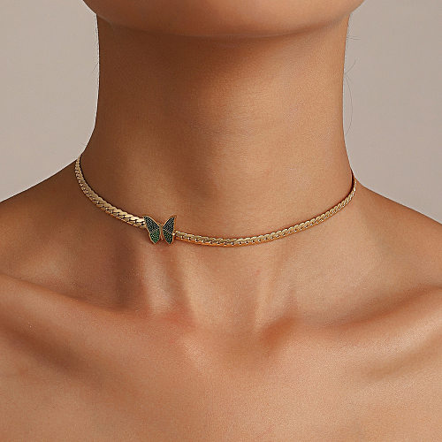 Simple Style Butterfly Stainless Steel  Choker Plating Stainless Steel  Necklaces