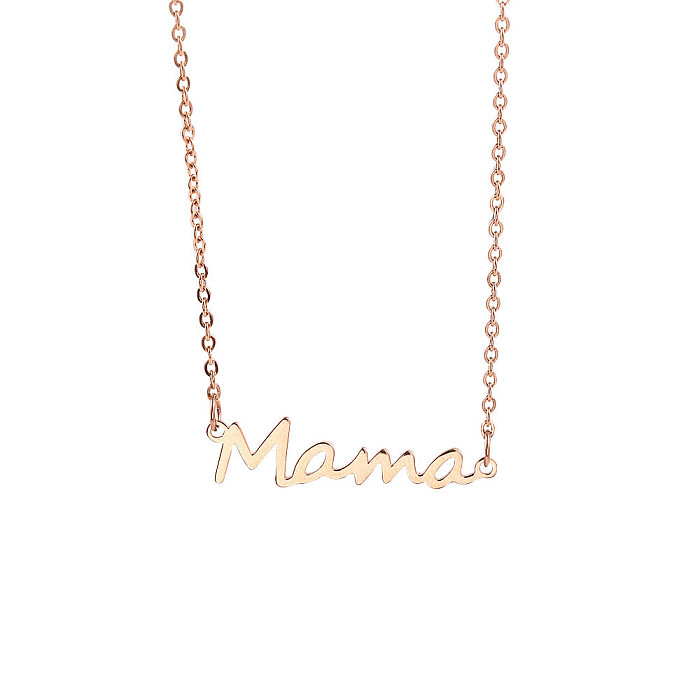 Wholesale Jewelry Simple MaMa Letter Stainless Steel Necklace jewelry