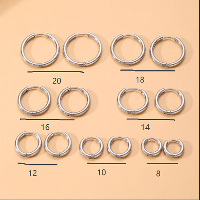 Fashion Circle Stainless Steel  Hoop Earrings