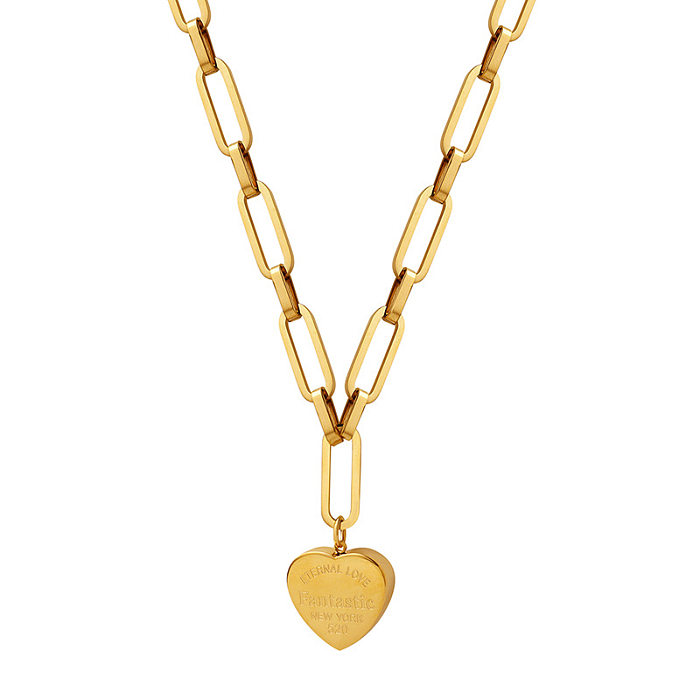 Fashion Heart Shape Stainless Steel Sweater Chain