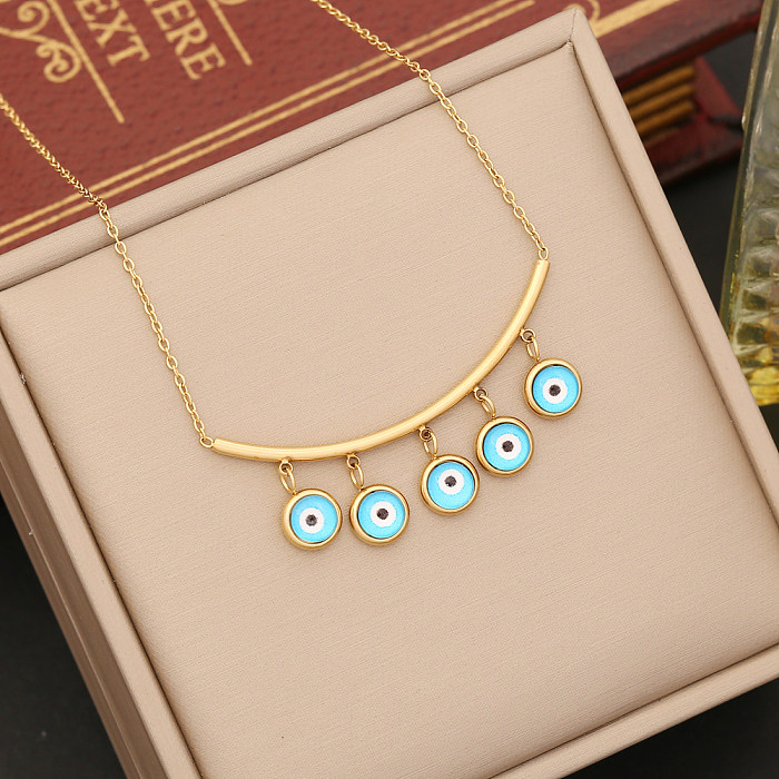 Casual Devil'S Eye Stainless Steel  Plating Necklace