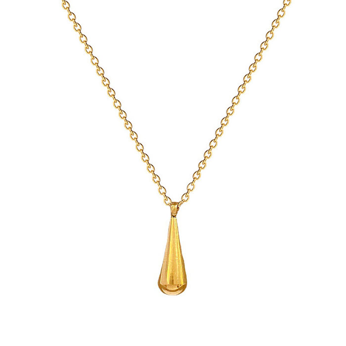 Collier pendentif géométrique en acier inoxydable plaqué or pour femme, vente en gros