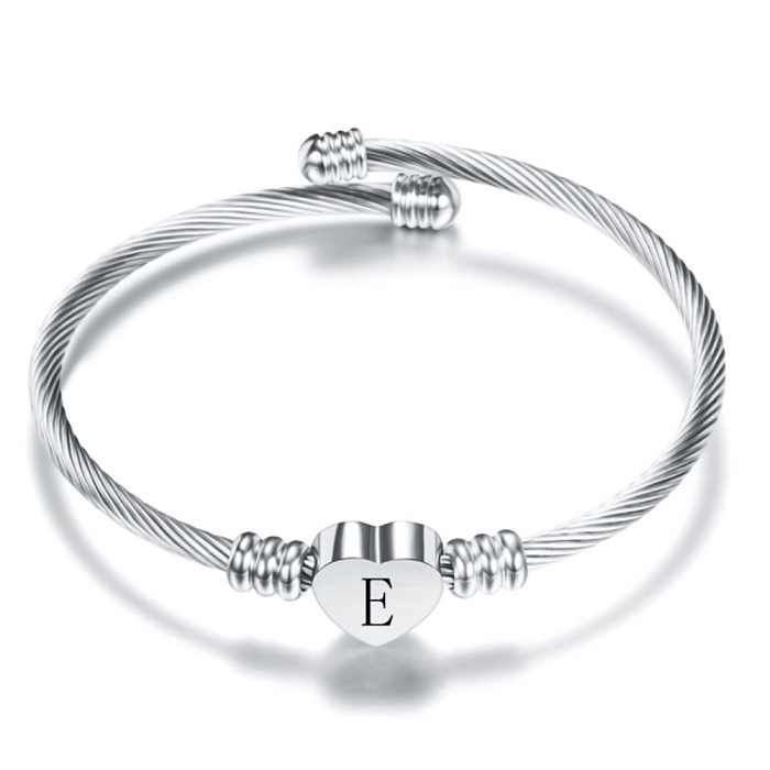 European And American Fashion Golden Stainless Steel English Alphabet Bracelet