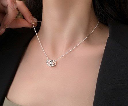 Simple Style Square Bow Knot Stainless Steel Plating Pendant Necklace