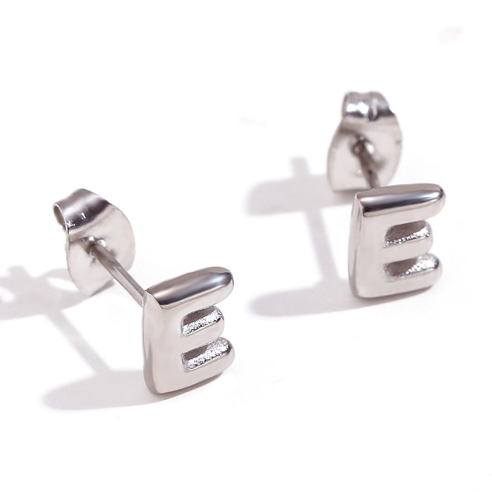 1 Pair Basic Classic Style Letter Plating Stainless Steel  18K Gold Plated Ear Studs