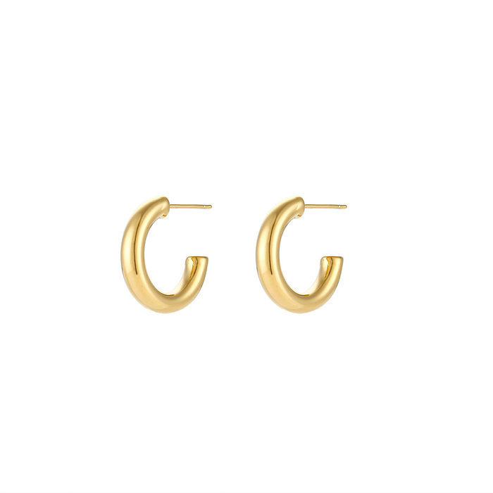 Fashion Big Hoop Earrings Hollow Stainless Steel  Earrings