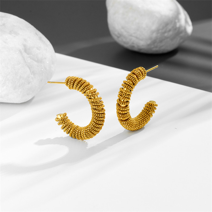 1 Piece Retro Simple Style Geometric Plating Stainless Steel Ear Studs