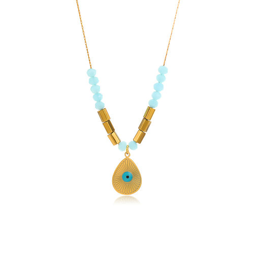 Fashion Water Droplets Eye Stainless Steel  Stainless Steel Plating Pendant Necklace 1 Piece