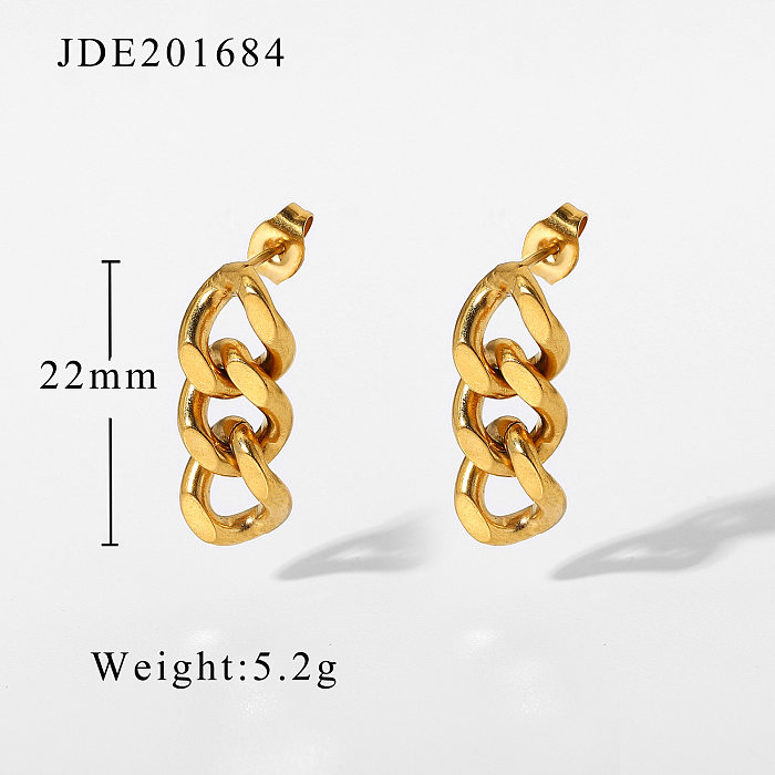 Wholesale Simple Stainless Steel  Gold-plated Geometric Rim Ring Pendant Earrings jewelry